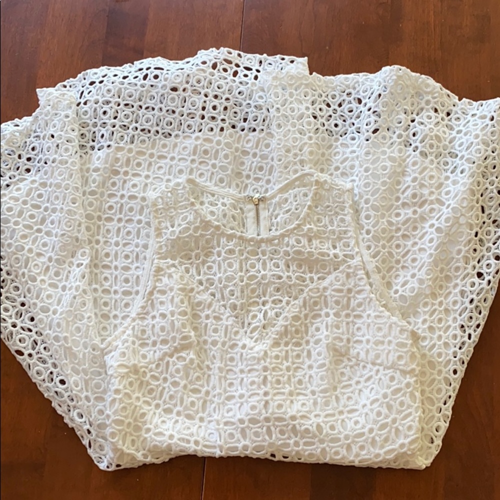White A-Line Doily Dress